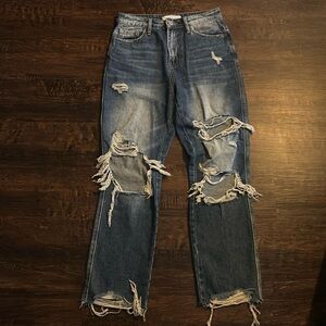 Ultra High Rise Straight leg jeans.